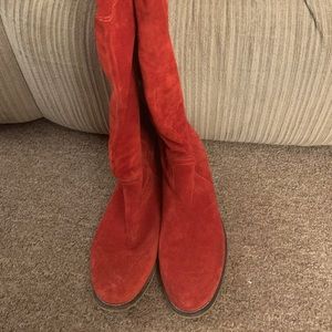 Lavorazione Artigianale red suede boots
